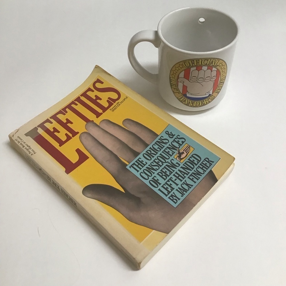 Left Handers Coffee Mug Cup Lefties Book LOT 1980’s Gift Kitchen Vintage Korea - Picture 3 of 16